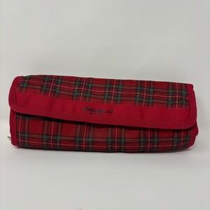 Eddie Bauer Red Plaid Roll Up Travel Bag